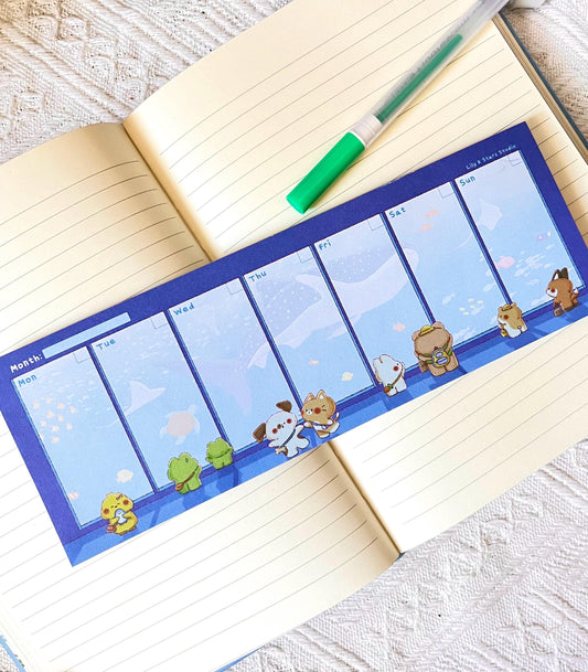 Aquarium Weekly Planner Memo Pad (3x8.5 in)