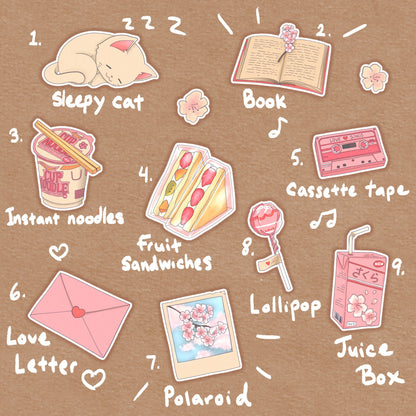 Hanami Sticker Sheet • Cherry Blossom Picnic Stickers