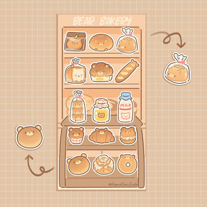 Bear Bakery Glossy Sticker Sheet