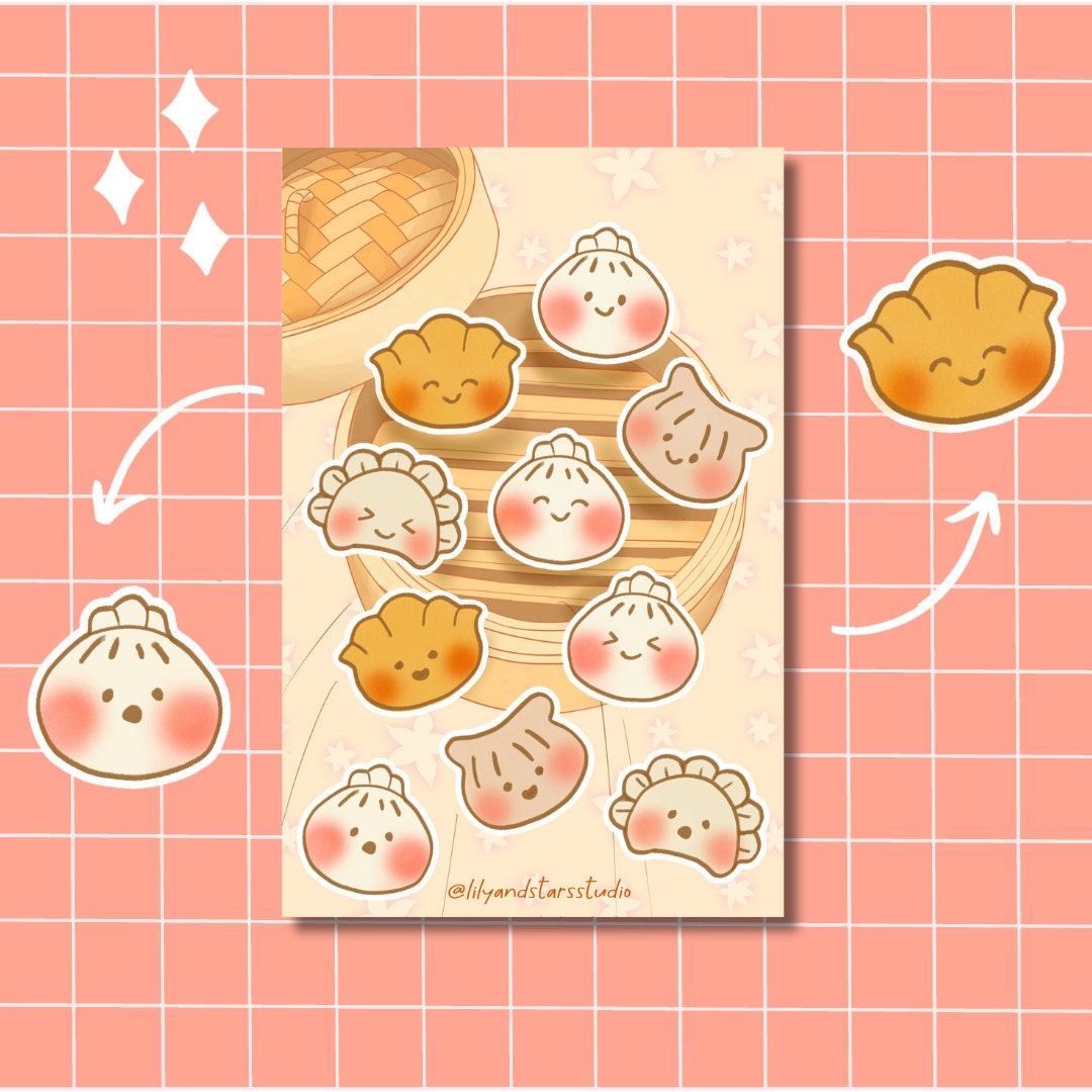Kawaii Dumpling Dim Sum Sticker Sheet