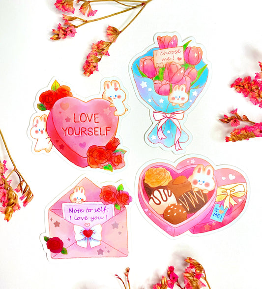 Self Love Valentine Holographic Sticker