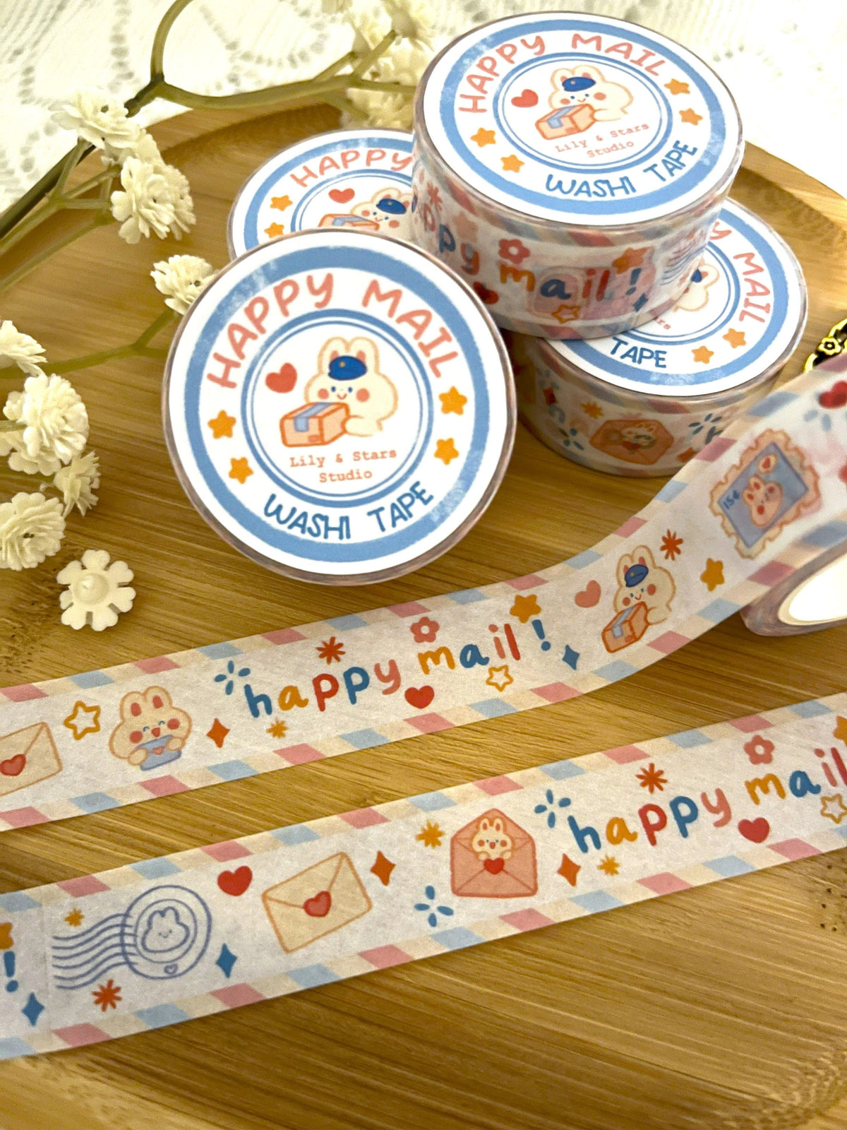 Happy Mail Washi Tape • Scrapbooking Tape (20mm x 10m)
