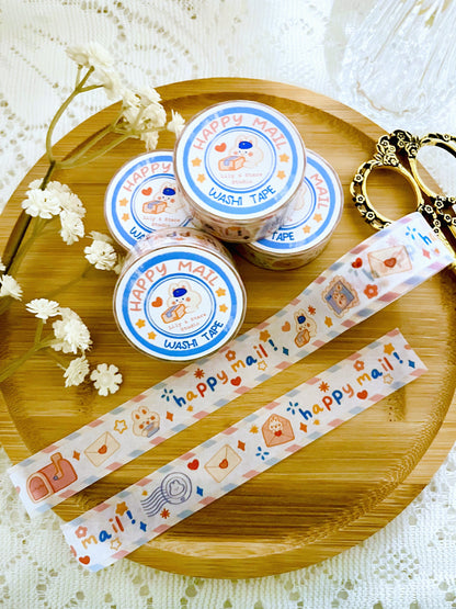 Happy Mail Washi Tape • Scrapbooking Tape (20mm x 10m)