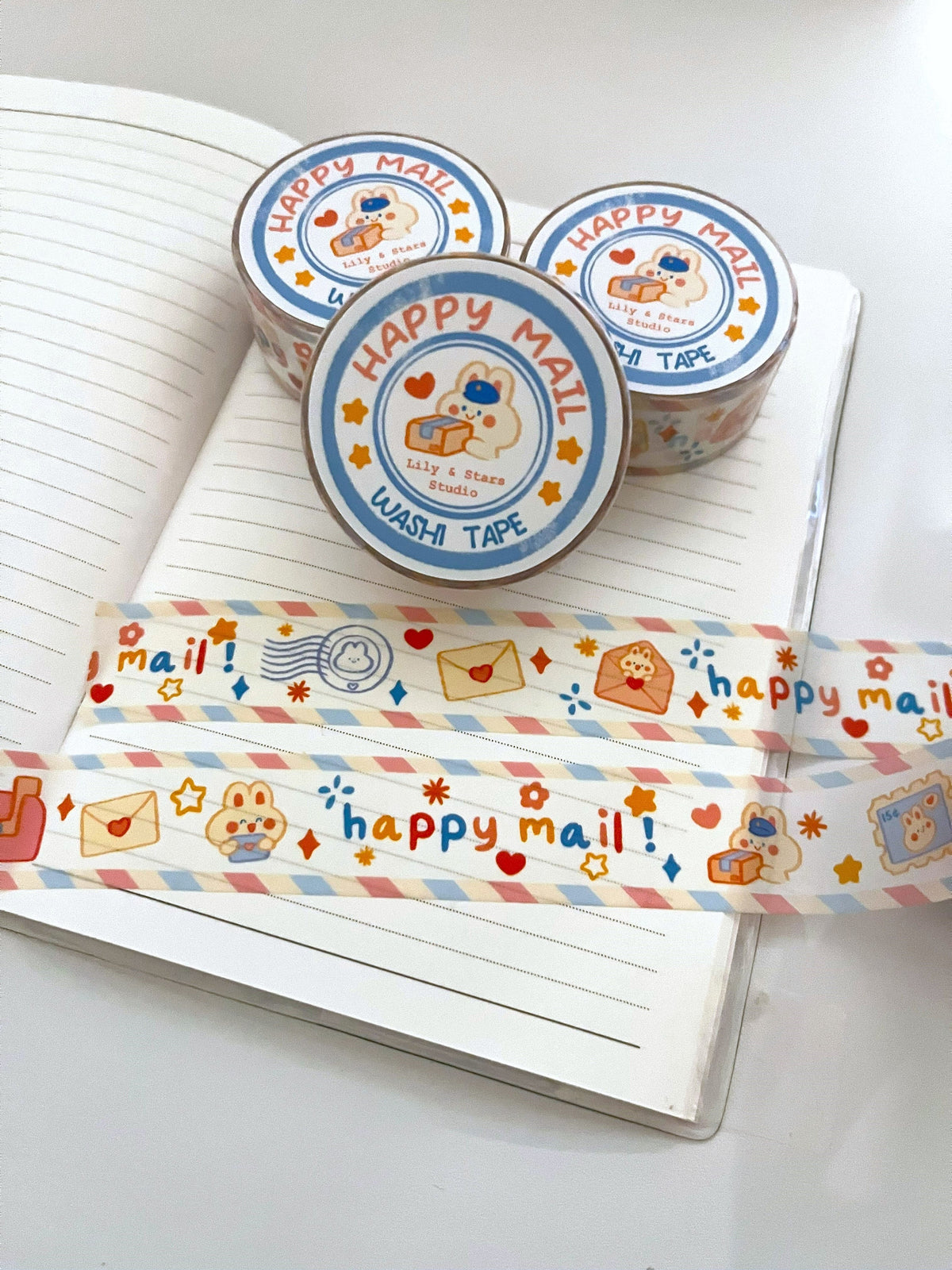 Happy Mail Washi Tape • Scrapbooking Tape (20mm x 10m)