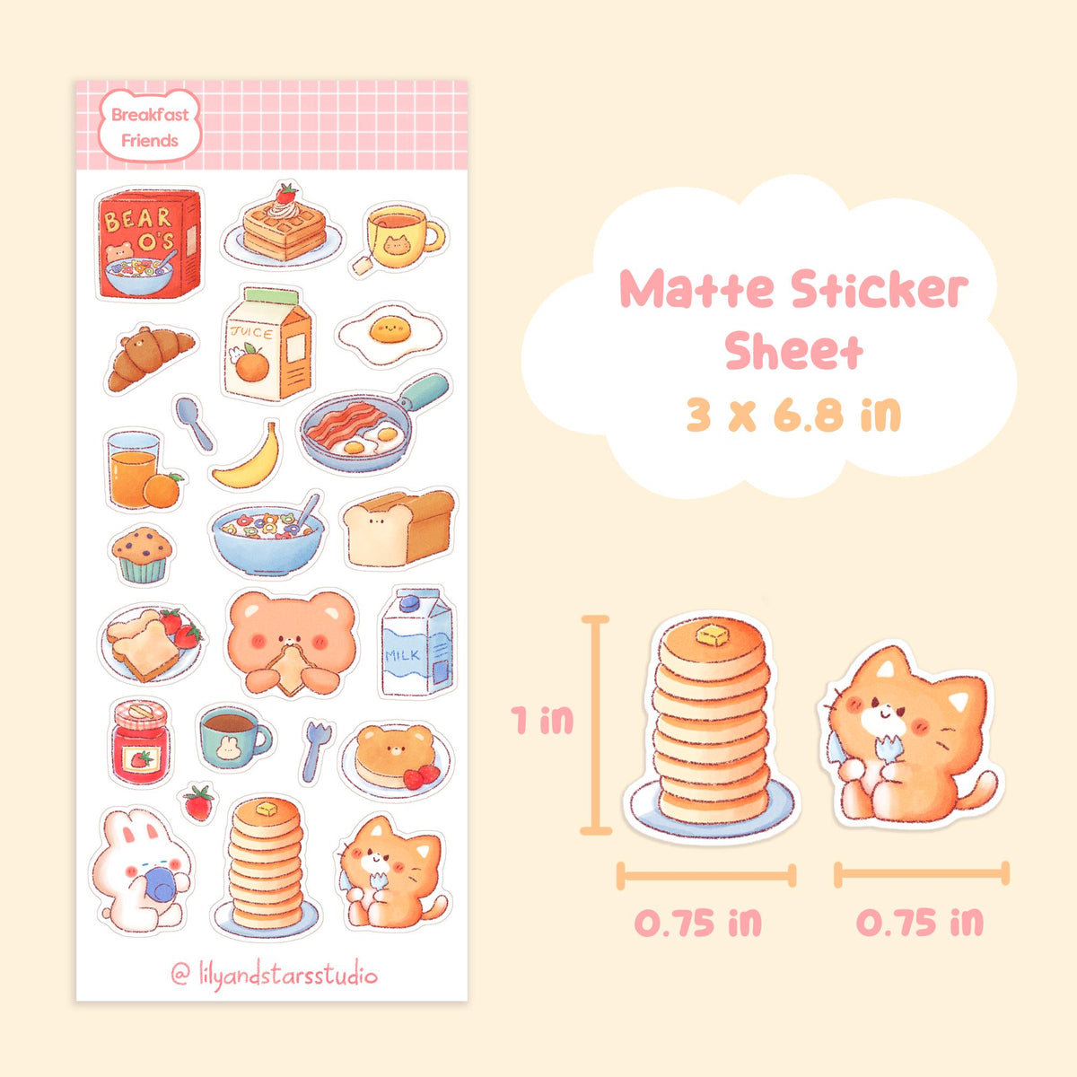 Breakfast Friends Sticker Sheet
