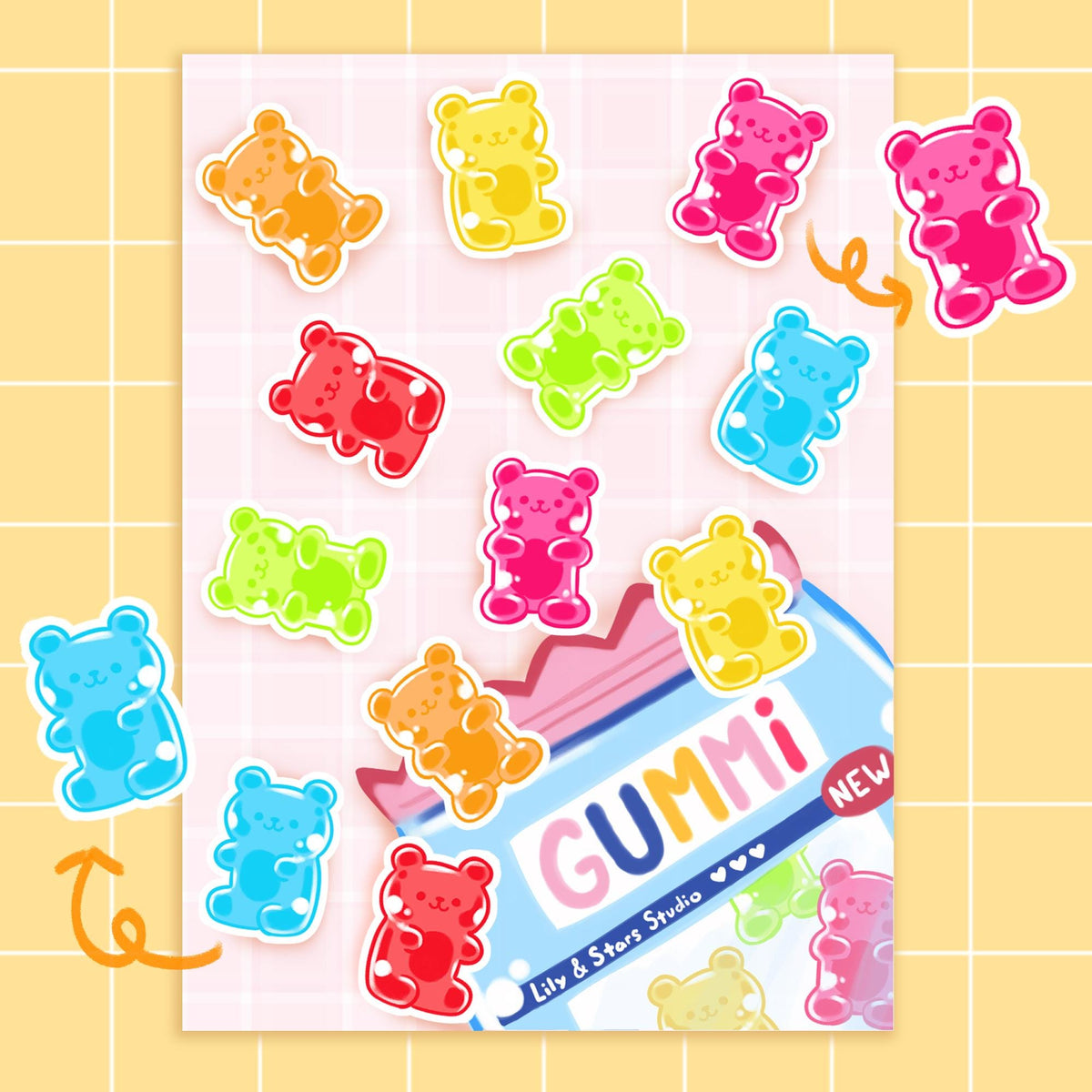 Gummy Bear Glossy Sticker Sheet