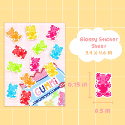 Gummy Bear Glossy Sticker Sheet