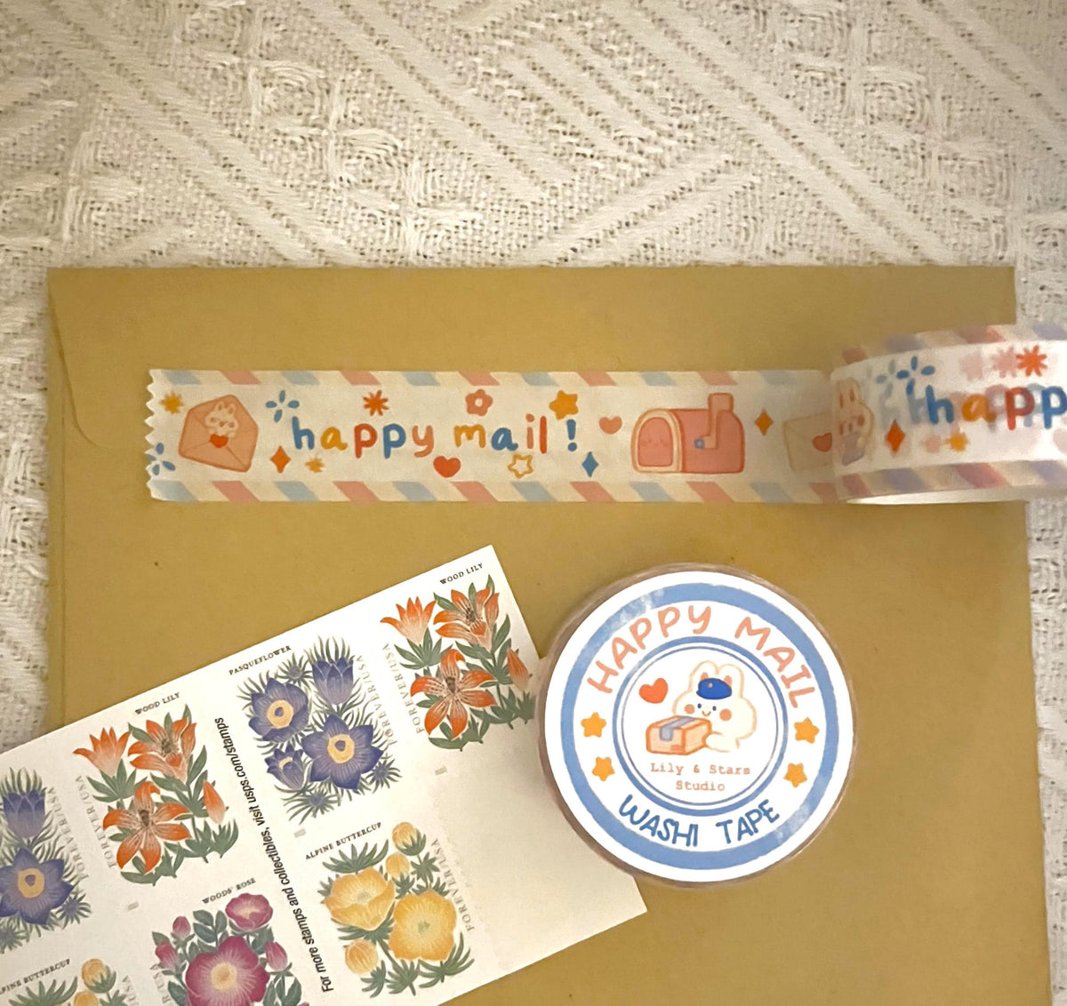 Happy Mail Washi Tape • Scrapbooking Tape (20mm x 10m)