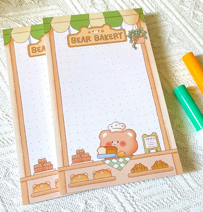 Bear Bakery • Cat Cafe Memo Pad (3x5 in)