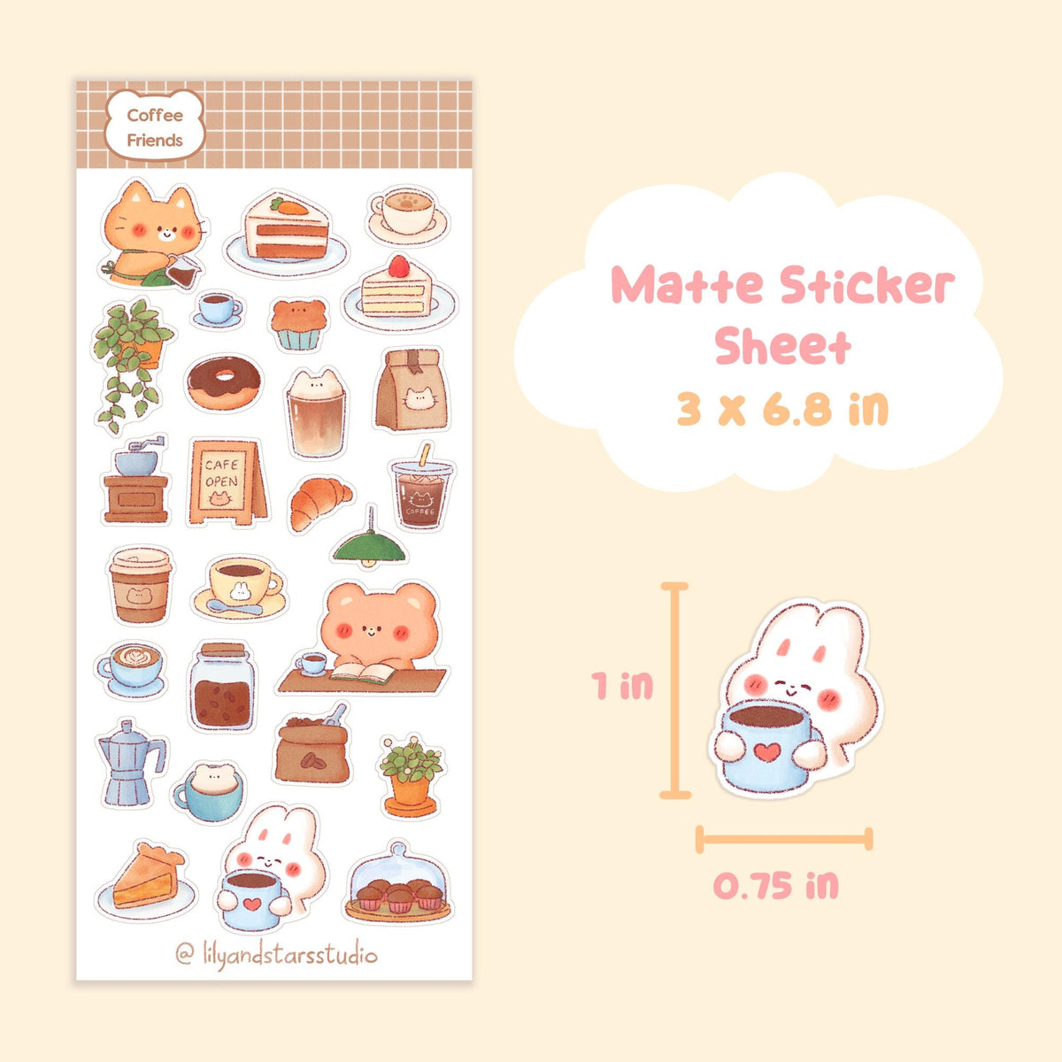 Coffee Friends Sticker Sheet