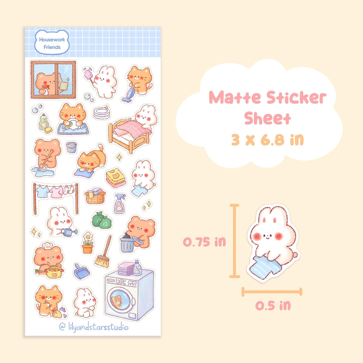 Housework Friends Sticker Sheet