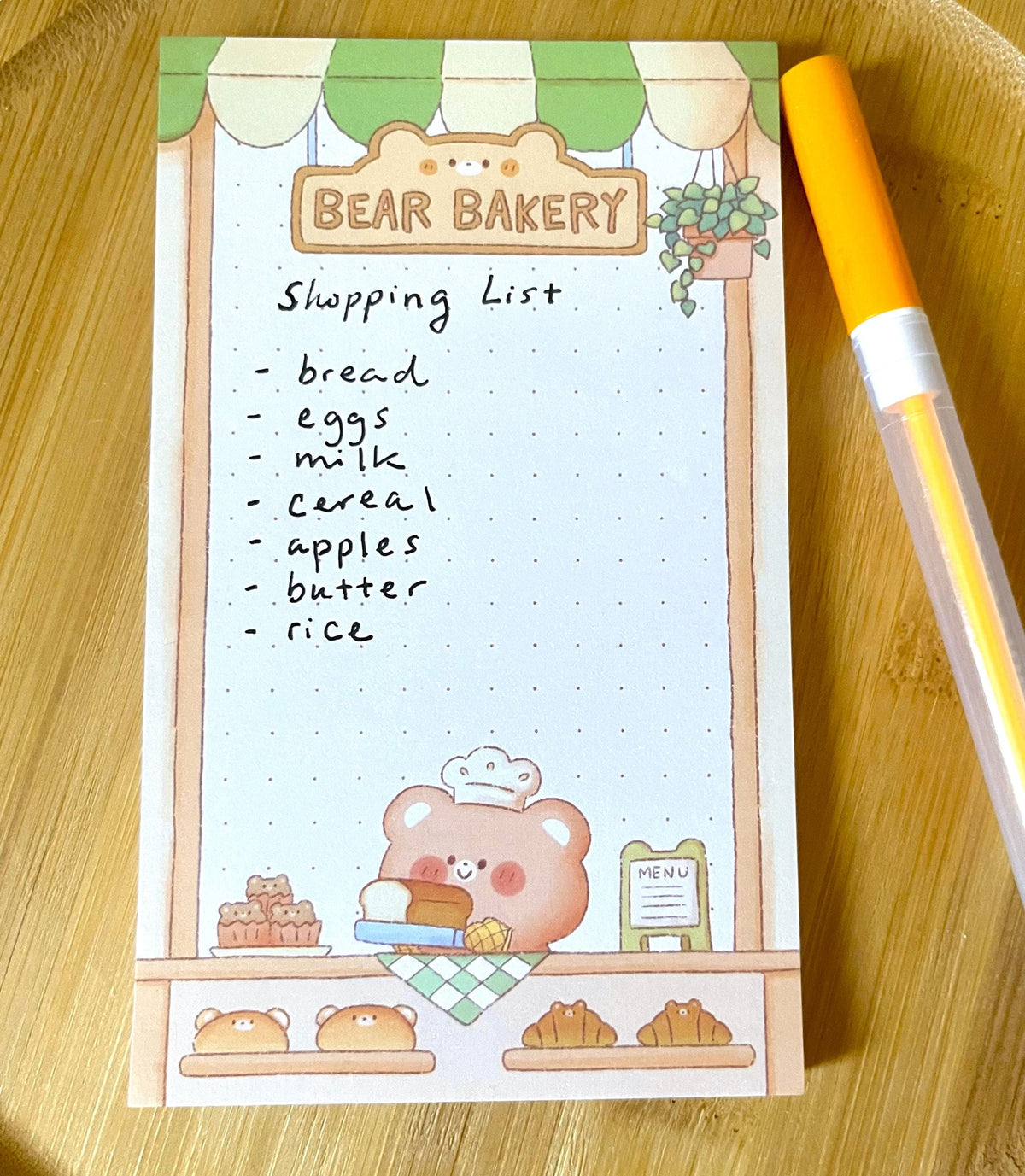 Bear Bakery • Cat Cafe Memo Pad (3x5 in)