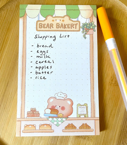 Bear Bakery • Cat Cafe Memo Pad (3x5 in)