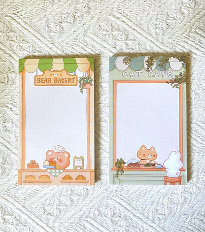 Bear Bakery • Cat Cafe Memo Pad (3x5 in)