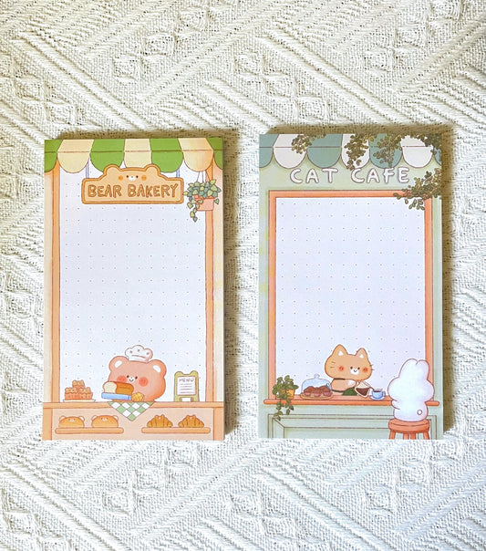 Bear Bakery • Cat Cafe Memo Pad (3x5 in)