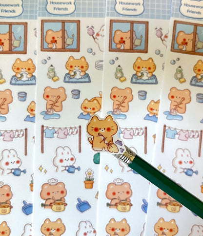 Housework Friends Sticker Sheet