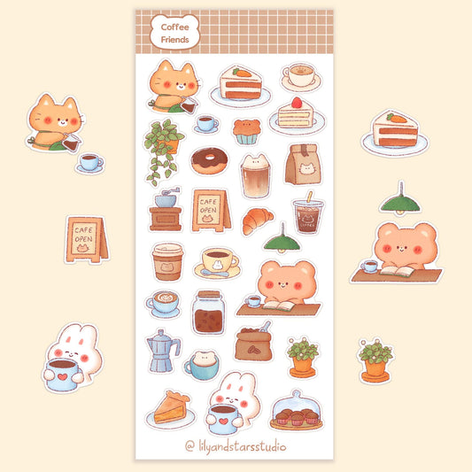 Coffee Friends Sticker Sheet