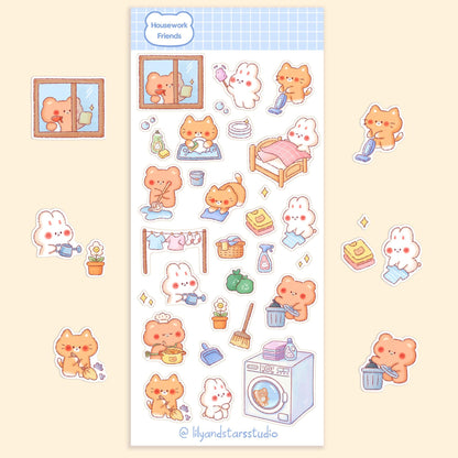 Housework Friends Sticker Sheet