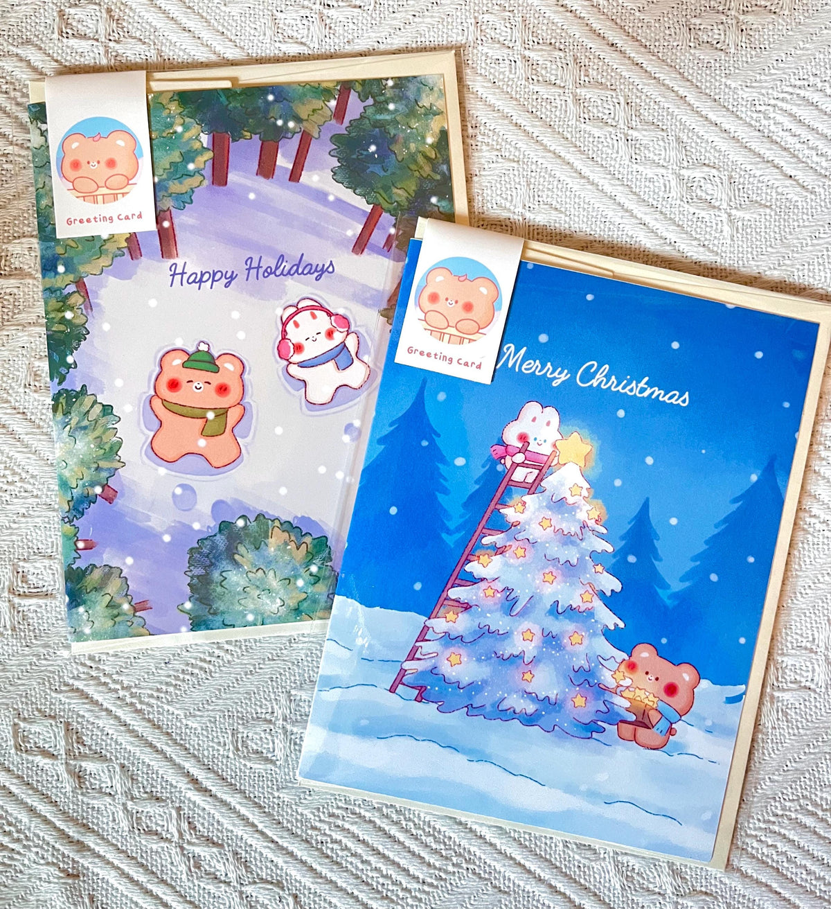Christmas Card • Winter Tree • Snow Angel Holiday Card (4.25x5.5 in)