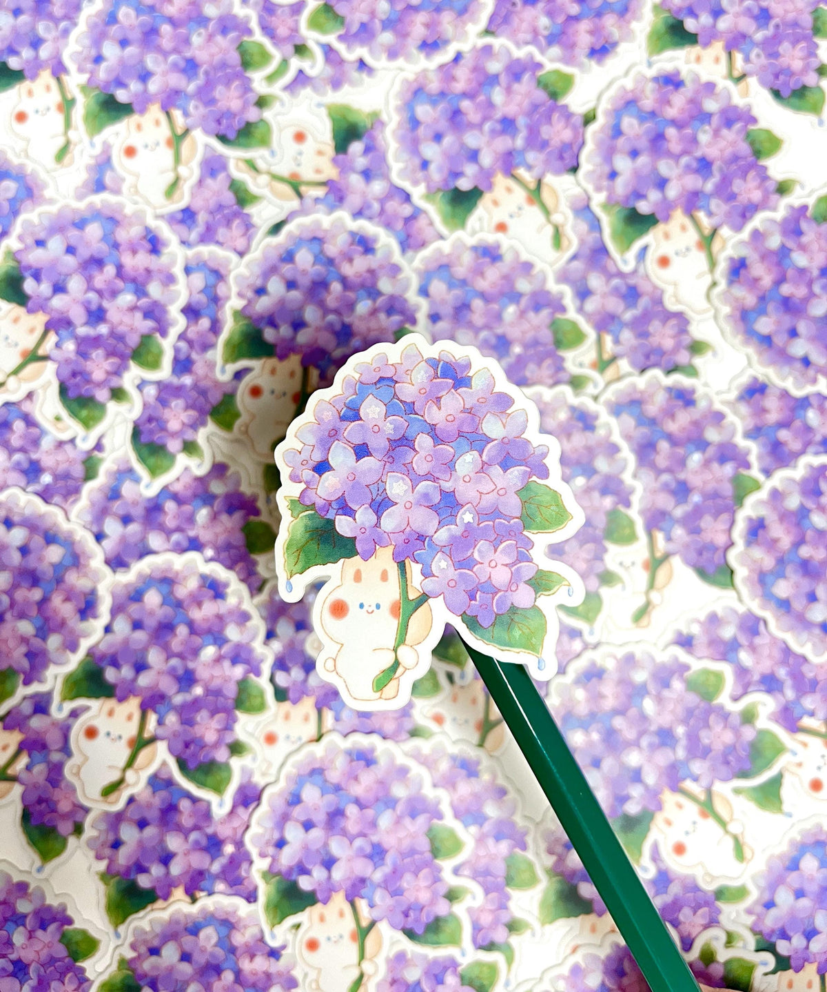 Flower Bunny Holographic Sticker