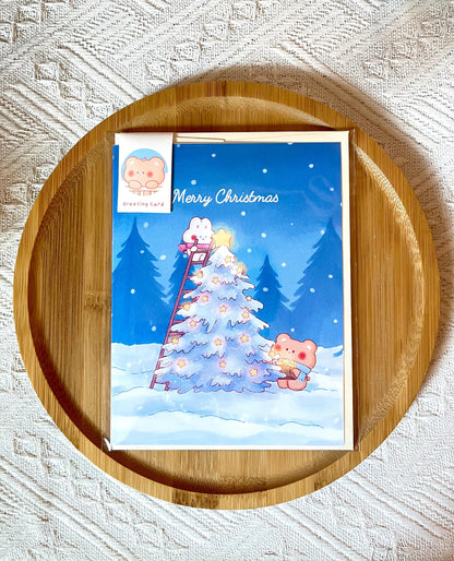 Christmas Card • Winter Tree • Snow Angel Holiday Card (4.25x5.5 in)