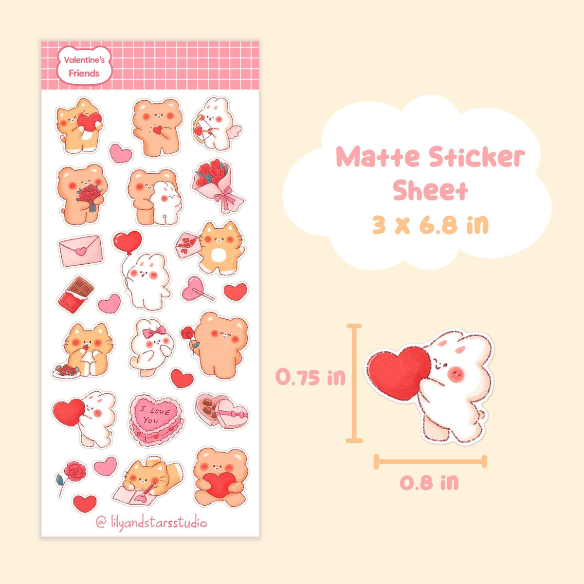 Valentine's Day Friends Sticker Sheet