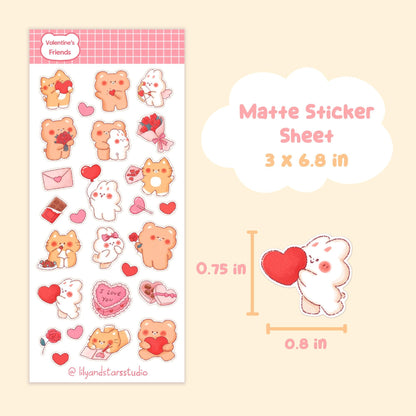 Valentine's Day Friends Sticker Sheet