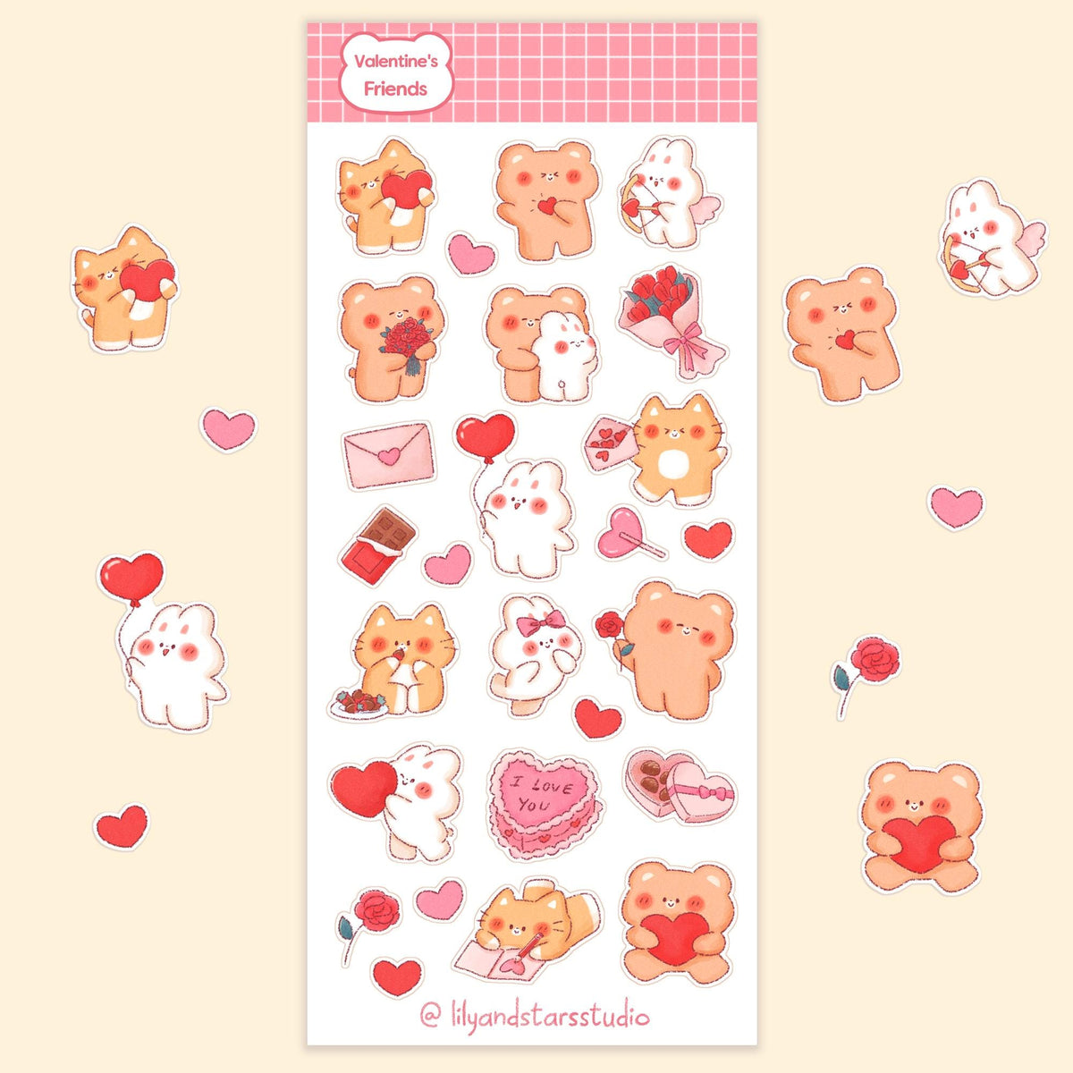 Valentine's Day Friends Sticker Sheet