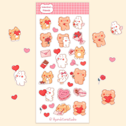 Valentine's Day Friends Sticker Sheet