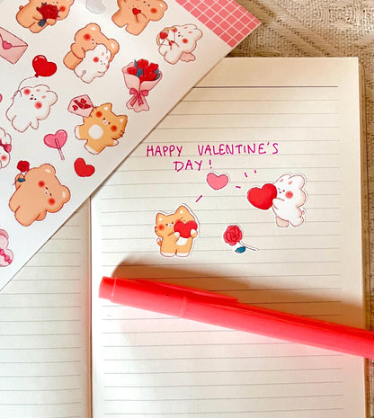 Valentine's Day Friends Sticker Sheet