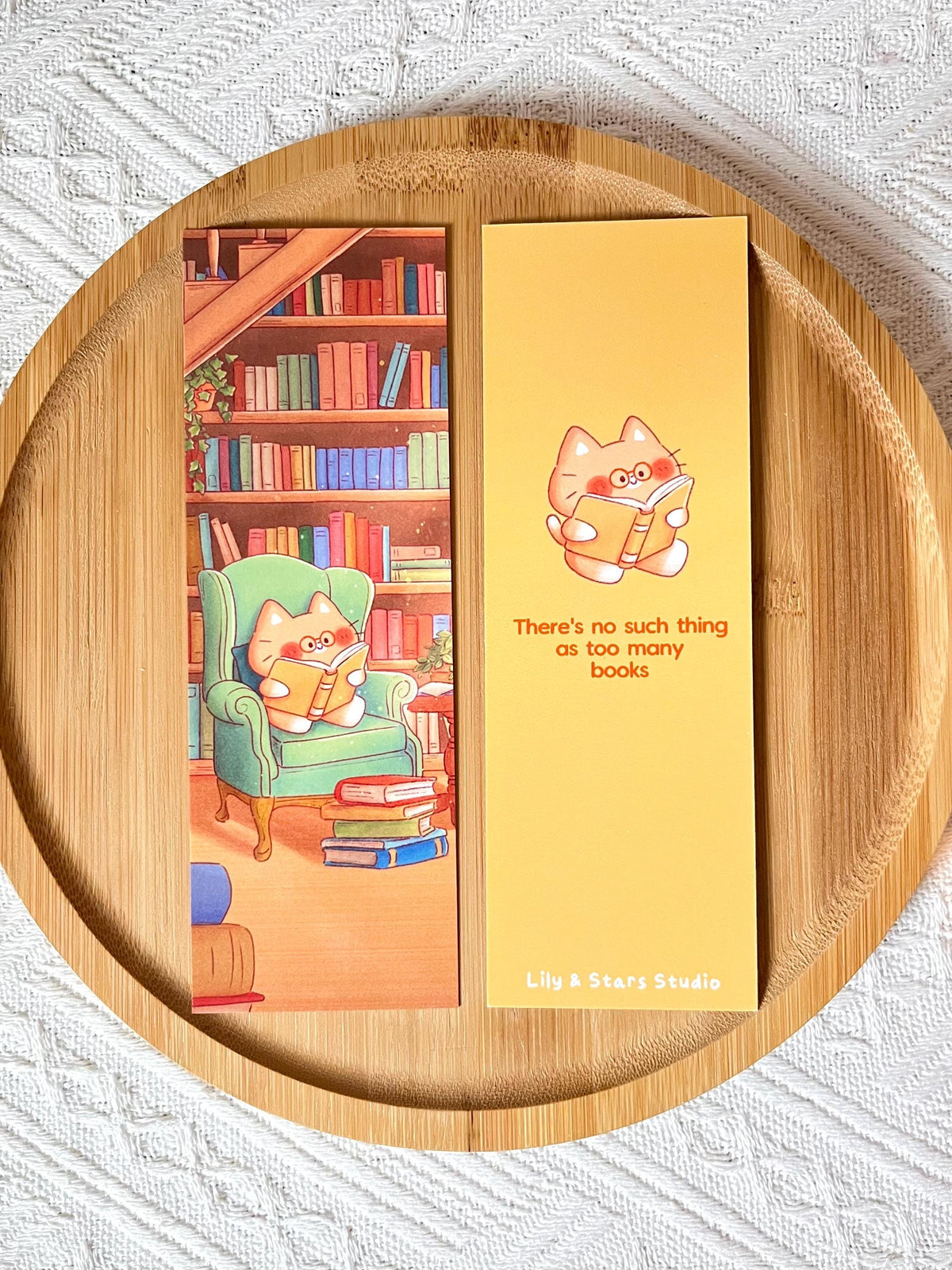 Library Cat Bookmark (2x6 in)