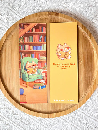 Library Cat Bookmark (2x6 in)