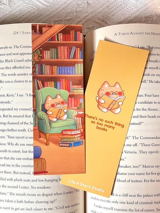 Library Cat Bookmark (2x6 in)