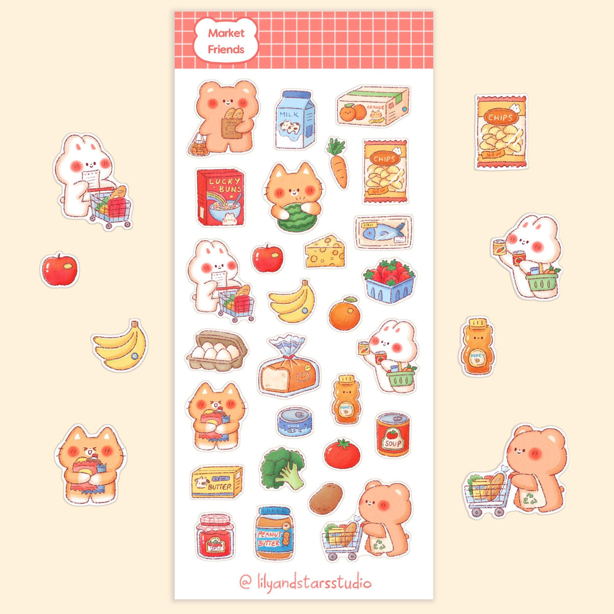 Supermarket Friends Sticker Sheet