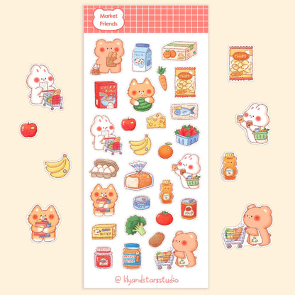 Supermarket Friends Sticker Sheet