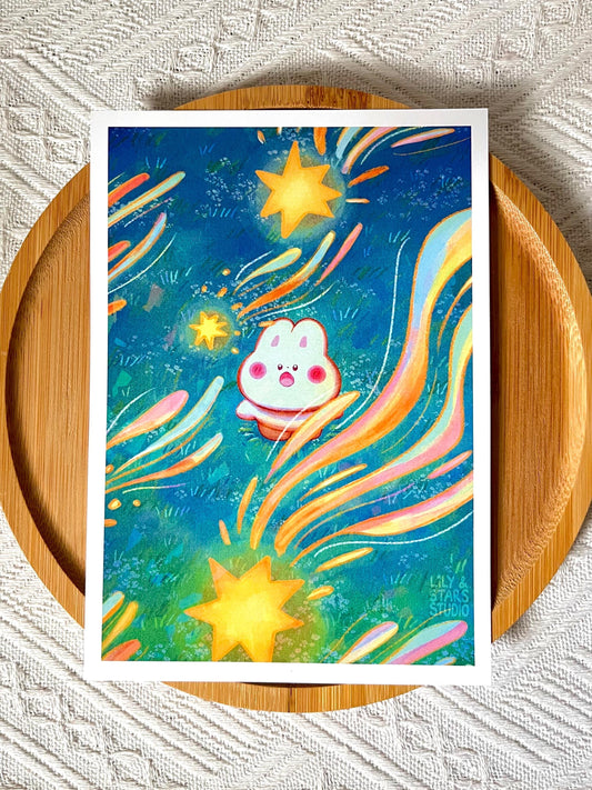 Shooting Stars Small Holographic Art Print (5x7 in)
