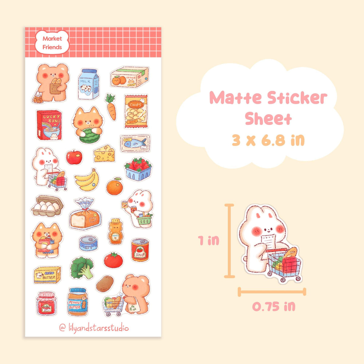 Supermarket Friends Sticker Sheet