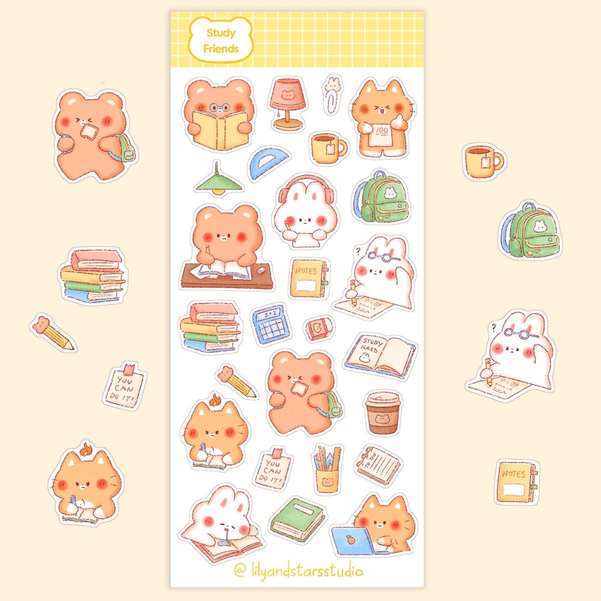 Study Friends Sticker Sheet