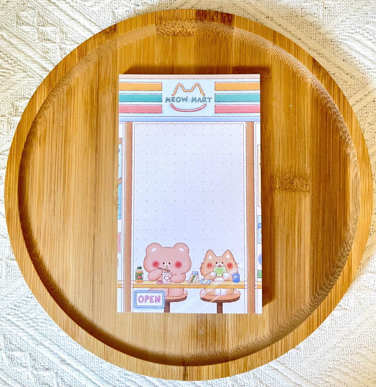 Bear Taiyaki Cart • Cat Konbini Memo Pad (3x5 in)