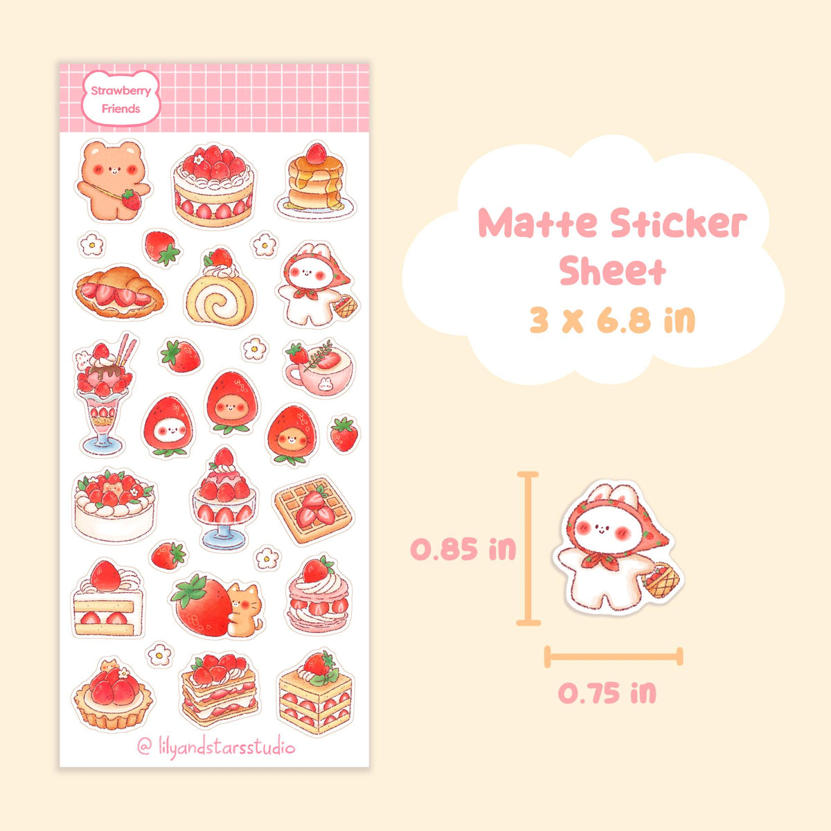 Strawberry Friends Sticker Sheet