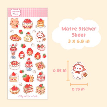 Strawberry Friends Sticker Sheet