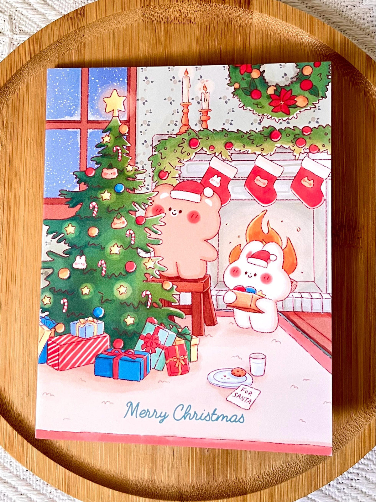 Tree Decorating Christmas Card (4.25x5.5 in)