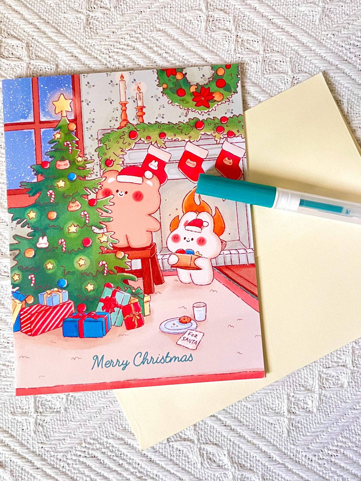 Tree Decorating Christmas Card (4.25x5.5 in)