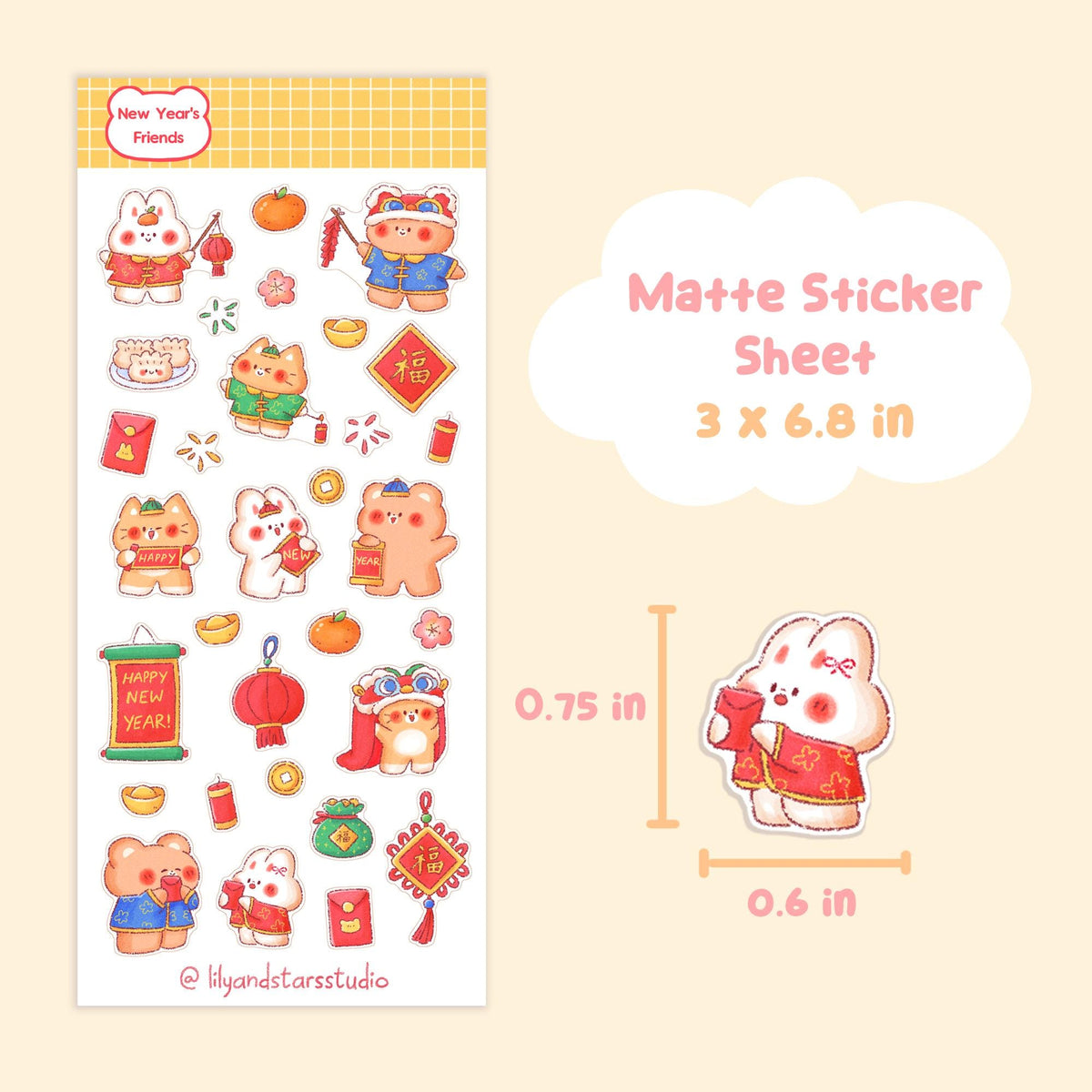 Lunar New Year Friends Sticker Sheet