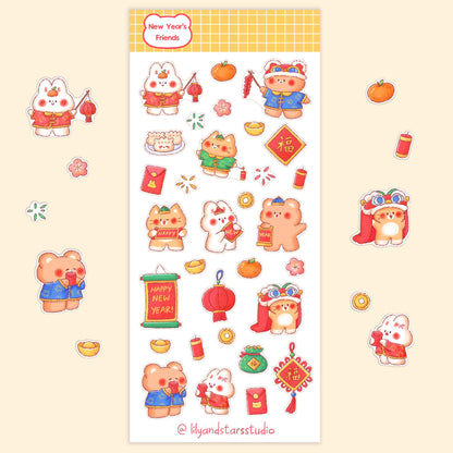 Lunar New Year Friends Sticker Sheet