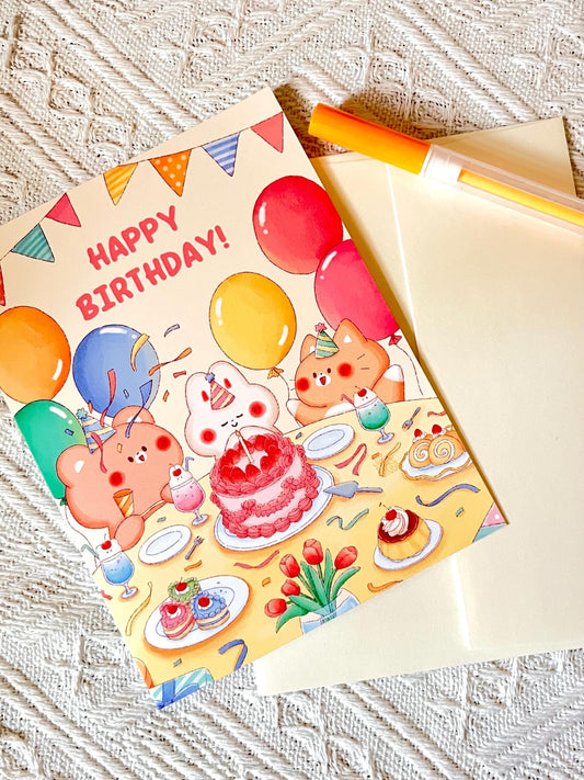 Happy Birthday Party Card (4.25x5.5 in)