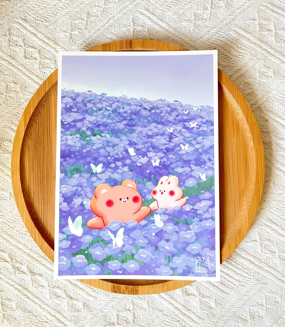 Flower Field Blues Small Art Print (5x7 in)