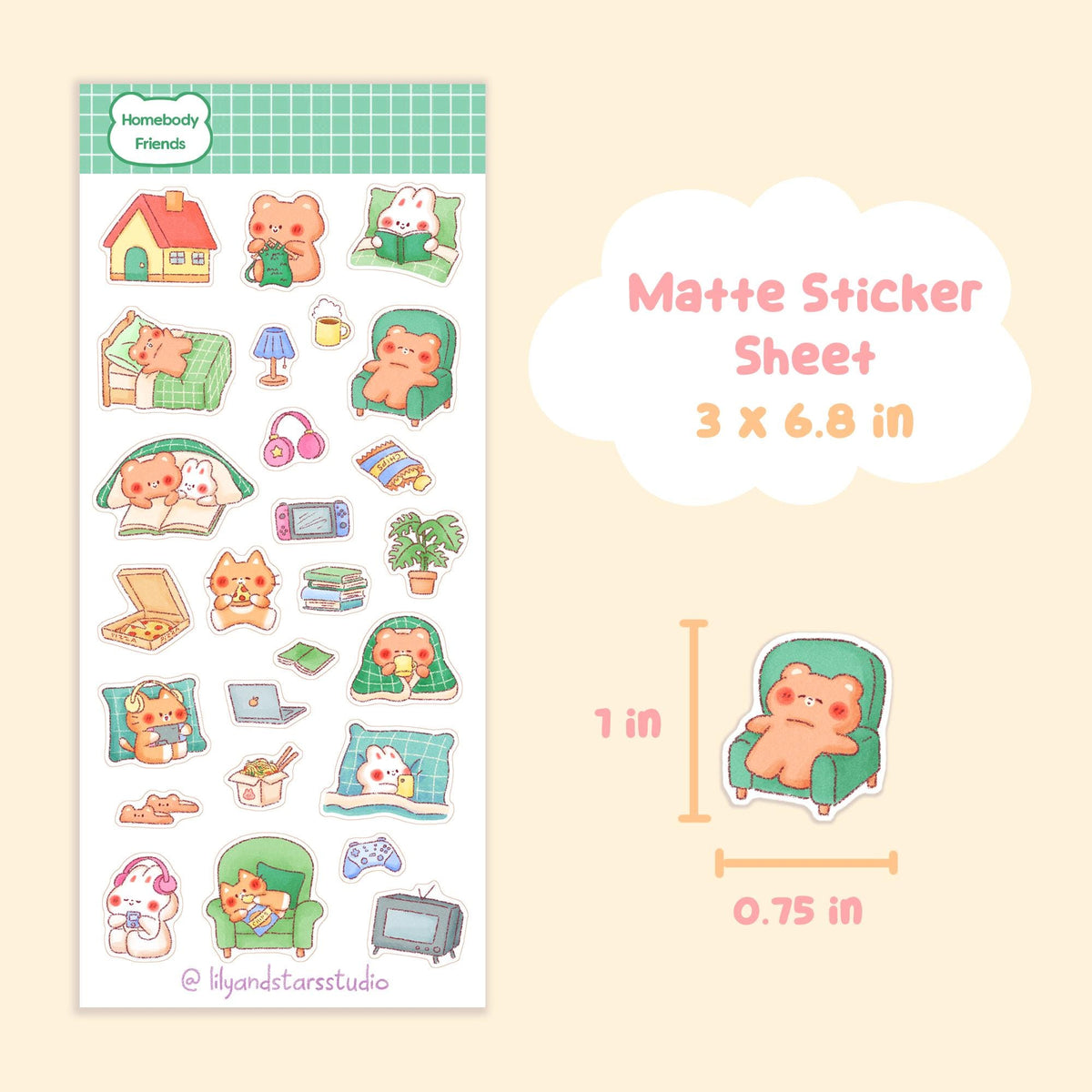 Homebody Friends Sticker Sheet