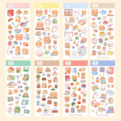 Bun and Bear Sticker Sheet Bundle • 19 Sheets • Kawaii Matte Sticker Set