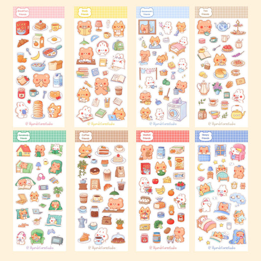 Bun and Bear Sticker Sheet Bundle • 19 Sheets • Kawaii Matte Sticker Set